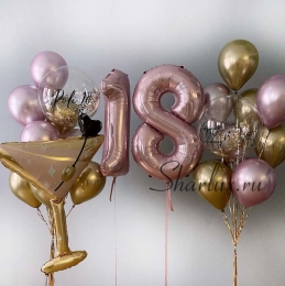 Сет гелиевых шаров на 18 лет девушке
