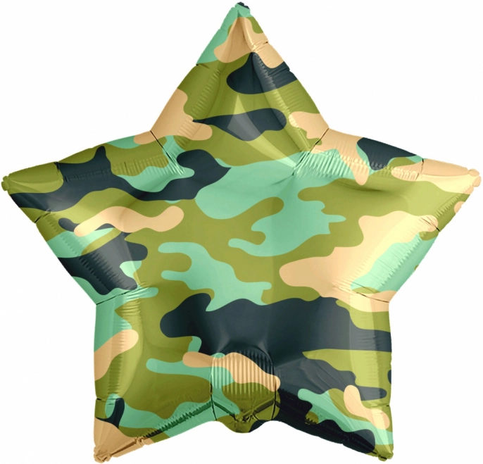 Шар звезда камуфляж, военный, хакки на 23 февраля