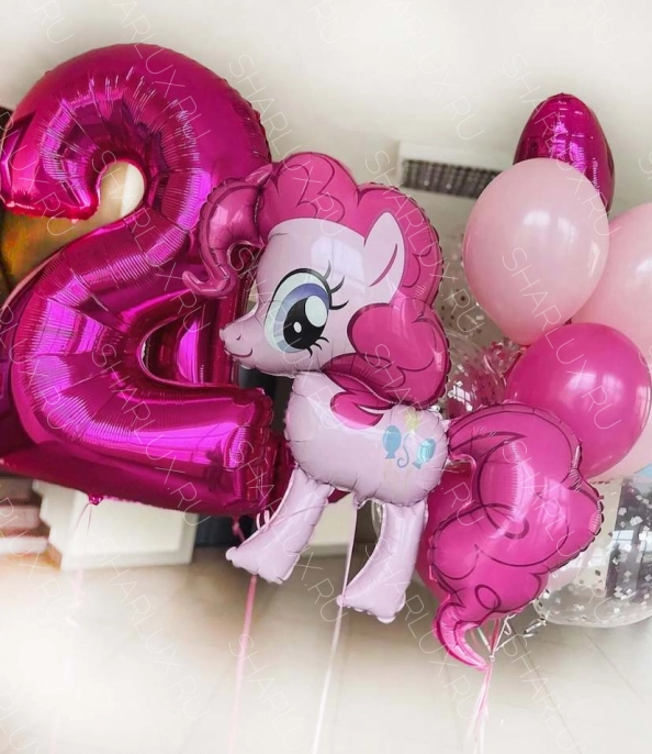 Композиция из шаров на 2 годика My Little Pony