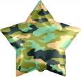 Шар звезда камуфляж, военный, хакки на 23 февраля