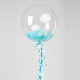Воздушный шар с перьями Bubble, бирюзовый