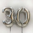 Фольгированные шары цифры серебро на 30 лет