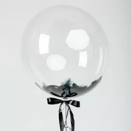 Шар Bubble с перьями , черный цвет