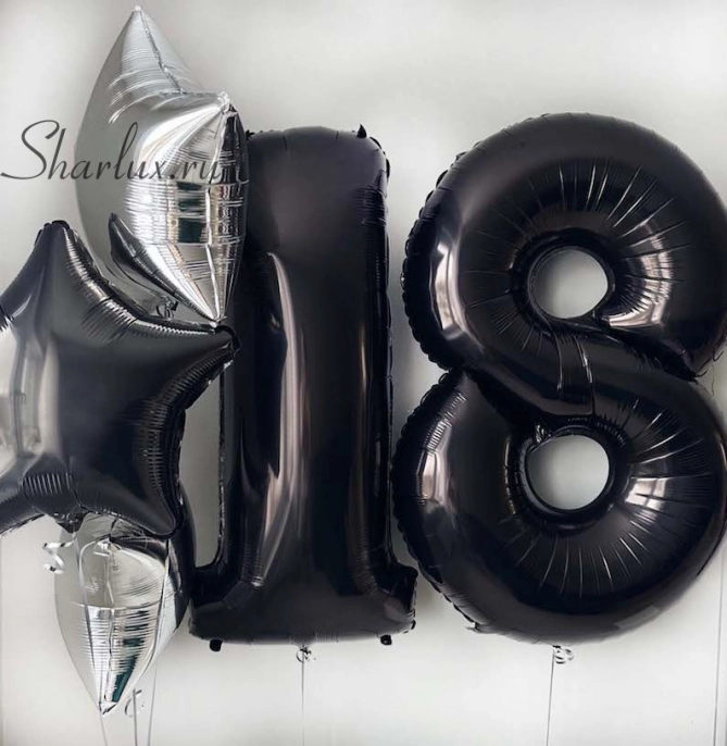 Шары цифры на день рождения 18 лет