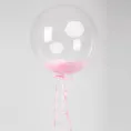 Шар Bubble с розовыми перьями