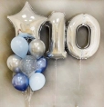 Композиция шаров со звездой на 10 лет