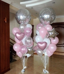 Букет из шаров «Silver pink»